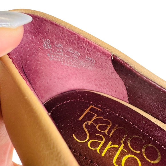 Franco Sarto Womens Leather Pointed Toe Wedge Pumps Bundle Tan Beige 2 Pairs 6M - Picture 12 of 12